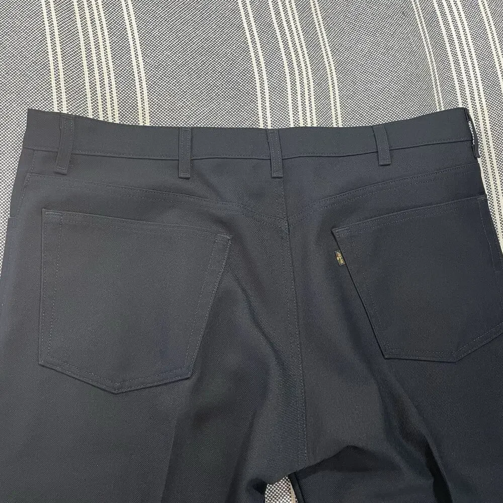 Levi's 517 Bootcut Pants Mens 42x30 Navy Vintage Polyester Western Dress Pants